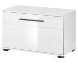 Garderobe Sitzbank Design-D in wei� Hochglanz 80 x 50 cm