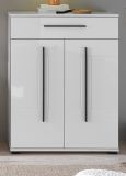 Schuhschrank Design-D in wei� Hochglanz 80 x 103 cm