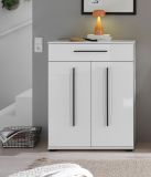 Schuhschrank Design-D in wei� Hochglanz 80 x 103 cm