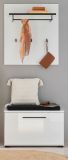 Garderobe Set 3-teilig Design-D in wei� Hochglanz 80 x 200 cm