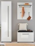 Garderobe Set 4-teilig Design-D in wei� Hochglanz 140 x 200 cm