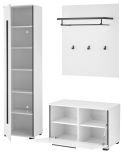 Garderobe Set 4-teilig Design-D in wei� Hochglanz 140 x 200 cm