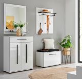 Garderobe Set 5-teilig Design-D in wei� Hochglanz 170 x 200 cm, Soft-Close