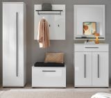 Garderobe Set 6-teilig Design-D in wei� Hochglanz 230 x 200 cm