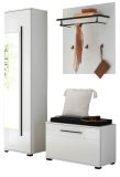 Garderobe Set 4-teilig Design-D in wei� Hochglanz 140 x 200 cm
