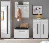 Garderobe Set 5-teilig Design-D in wei� Hochglanz 230 x 200 cm