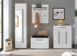 Garderobe Set 5-teilig Design-D in wei� Hochglanz 230 x 200 cm