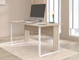 Schreibtisch StartUP in Eiche und wei� Laptoptisch f�r Homeoffice und B�ro 150 x 80 cm