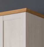 Kleiderschrank mit Spiegel Marina in wei� L�rche und Eiche Artisan Landhaus Dreht�renschrank 3-t�rig 124 x 185 cm