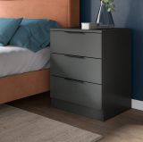 Nachttisch Swan in grau Nachtkommode in Komforth�he 45 x 60 cm