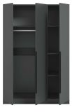 Kleiderschrank Swan in grau Dreht�renschrank 3-t�rig 120 x 181 cm