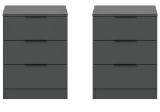 Nachttisch Set Swan in grau 2x Nachtkommode in Komforth�he 45 x 60 cm