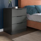 Nachttisch Set Swan in grau 2x Nachtkommode in Komforth�he 45 x 60 cm