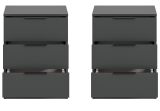 Nachttisch Set Swan in grau 2x Nachtkommode in Komforth�he 45 x 60 cm