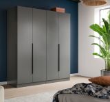 Kleiderschrank Swan in grau Dreht�renschrank 4-t�rig 160 x 181 cm