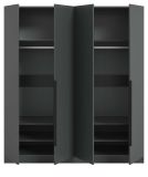 Kleiderschrank Swan in grau Dreht�renschrank 4-t�rig 160 x 181 cm