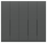 Kleiderschrank Swan in grau Dreht�renschrank 5-t�rig 200 x 181 cm