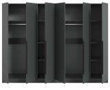 Kleiderschrank Swan in grau Dreht�renschrank 6-t�rig 240 x 181 cm