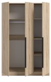 Kleiderschrank Swan in Sonoma Eiche Dreht�renschrank 3-t�rig 120 x 181 cm