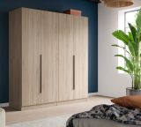 Kleiderschrank Swan in Sonoma Eiche Dreht�renschrank 4-t�rig 160 x 181 cm