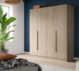 Kleiderschrank Swan in Sonoma Eiche Dreht�renschrank 4-t�rig 160 x 181 cm