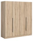 Kleiderschrank Swan in Sonoma Eiche Dreht�renschrank 4-t�rig 160 x 181 cm