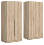 Kleiderschrank Swan in Sonoma Eiche Dreht�renschrank 4-t�rig 160 x 181 cm