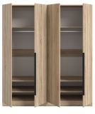Kleiderschrank Swan in Sonoma Eiche Dreht�renschrank 4-t�rig 160 x 181 cm