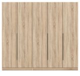 Kleiderschrank Swan in Sonoma Eiche Dreht�renschrank 5-t�rig 200 x 181 cm