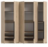 Kleiderschrank Swan in Sonoma Eiche Dreht�renschrank 5-t�rig 200 x 181 cm