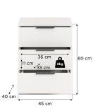 Nachttisch Swan in wei� Nachtkommode in Komforth�he 45 x 60 cm