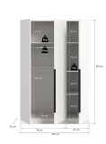 Kleiderschrank Swan in wei� Dreht�renschrank 3-t�rig 120 x 181 cm