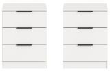 Nachttisch Set Swan in wei� 2x Nachtkommode in Komforth�he 45 x 60 cm
