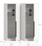 Kleiderschrank Swan in wei� Dreht�renschrank 4-t�rig 160 x 181 cm