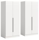 Kleiderschrank Swan in wei� Dreht�renschrank 4-t�rig 160 x 181 cm