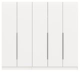Kleiderschrank Swan in wei� Dreht�renschrank 5-t�rig 200 x 181 cm