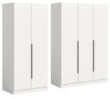 Kleiderschrank Swan in wei� Dreht�renschrank 5-t�rig 200 x 181 cm