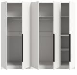 Kleiderschrank Swan in wei� Dreht�renschrank 5-t�rig 200 x 181 cm