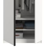 Kleiderschrank Girona in wei� Dreht�renschrank 2-t�rig 80 x 183 cm