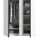 Kleiderschrank Girona in wei� Dreht�renschrank 3-t�rig 130 x 183 cm