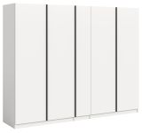 Kleiderschrank Girona in wei� Dreht�renschrank 5-t�rig 230 x 183 cm