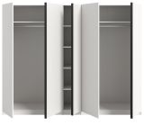 Kleiderschrank Girona in wei� Dreht�renschrank 5-t�rig 230 x 183 cm