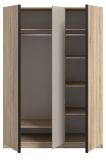 Kleiderschrank Girona in Sonoma Eiche und Kaschmir Dreht�renschrank 3-t�rig 130 x 183 cm