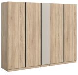Kleiderschrank Girona in Sonoma Eiche und Kaschmir Dreht�renschrank 5-t�rig 230 x 183 cm