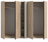 Kleiderschrank Girona in Sonoma Eiche und Kaschmir Dreht�renschrank 5-t�rig 230 x 183 cm