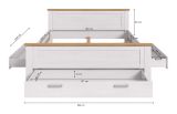 Bett Mirano in wei� L�rche und Eiche Artisan Landhaus Stauraumbett mit 3 x Bettschubkasten Liegefl�che 180 x 200 cm