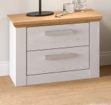 Nachttisch Mirano in wei� L�rche und Eiche Artisan Landhaus Nachtkommode 56 x 43 cm
