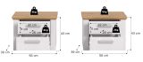 Nachttisch Set Mirano in wei� L�rche und Eiche Artisan Landhaus 2 x Nachtkommode 56 x 43 cm