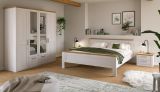 Schlafzimmer Mirano in wei� L�rche und Eiche Artisan Landhaus Set mit Bett Liegefl�che 180 x 200 cm und 2x Nachttisch