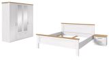 Schlafzimmer Mirano in wei� L�rche und Eiche Artisan Landhaus Set 3-teilig Liegefl�che 180 x 200 cm